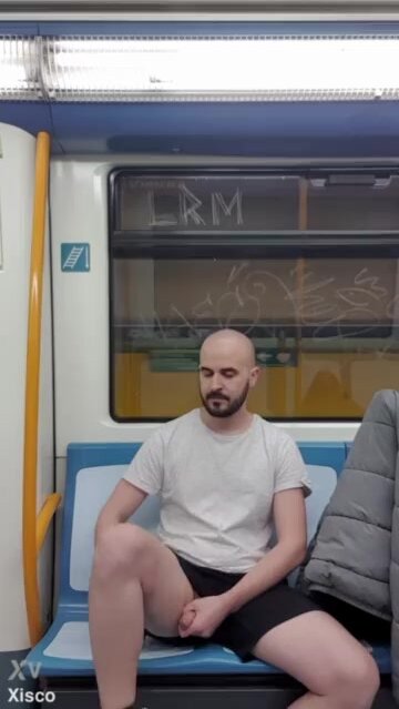lad wanking on train