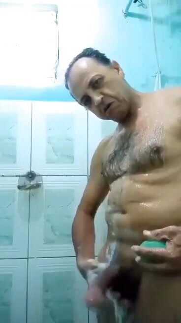 Old Man Shower Jerkoff