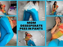 Latin mom desperate to pee
