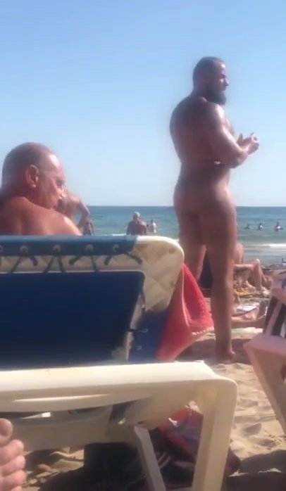Big cock on the beach