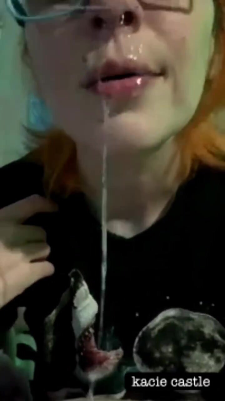 girl plays with snot