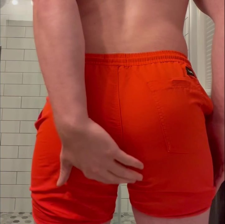 Messing Orange Shorts and Cumming