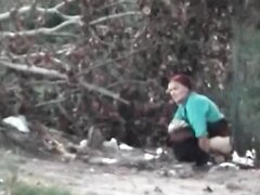 Ukrainian Woman Takes A Dump Outdoors