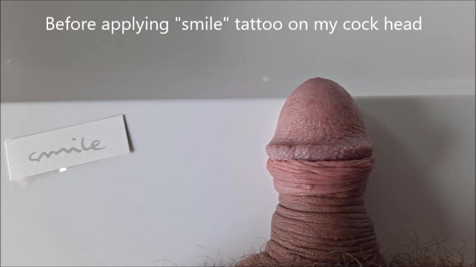 Jpfrenchiebdsm - playing with herbal tattoos on my cock