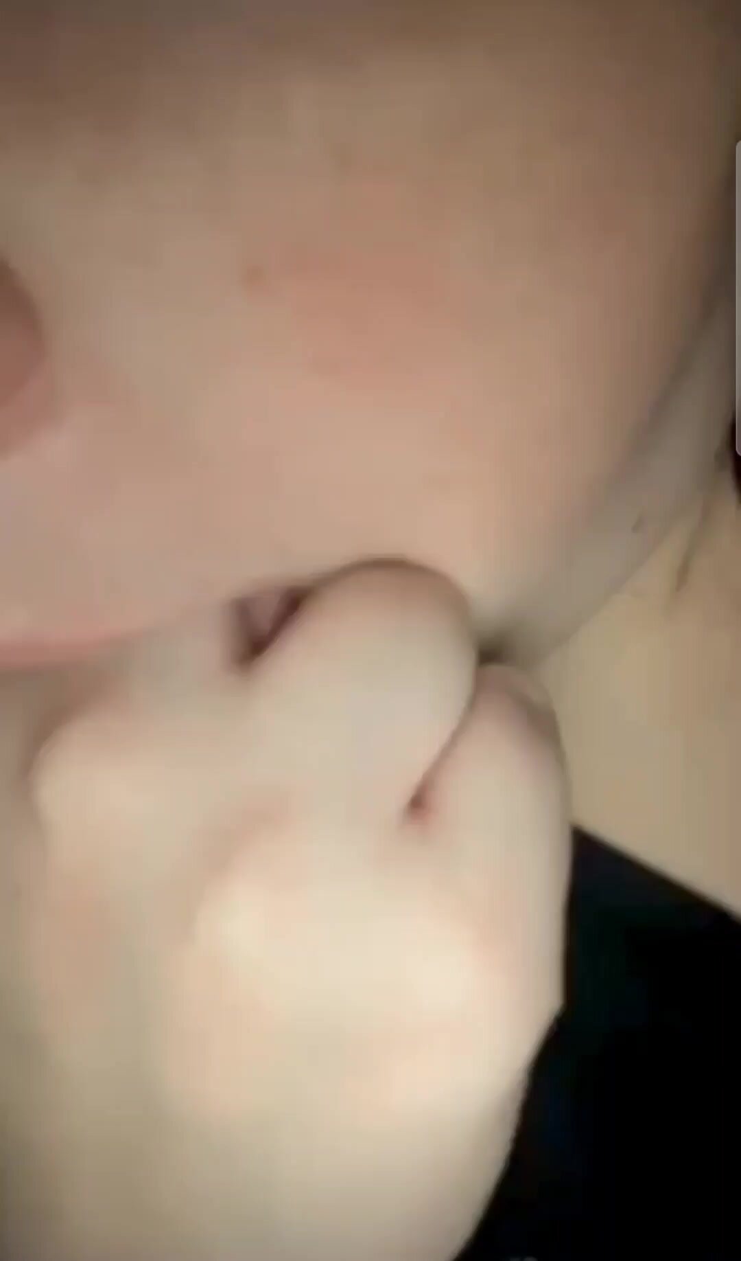 Gagging on her fingers