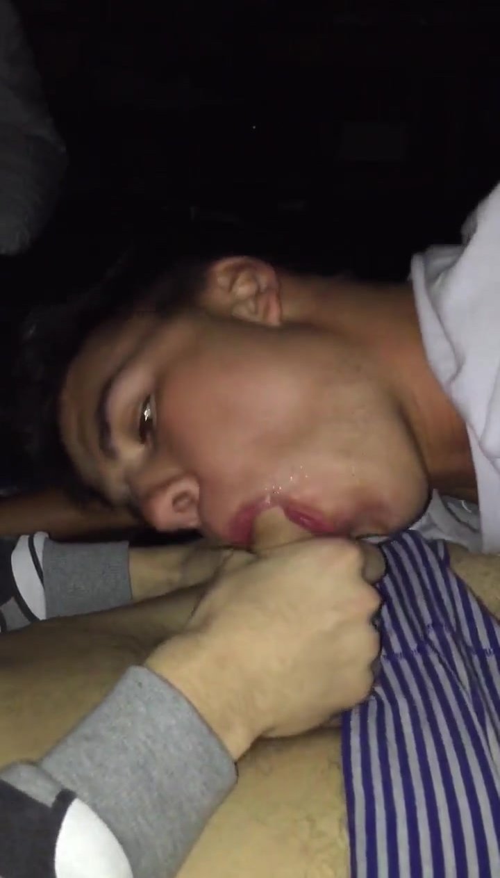 Cute guy sucks cock