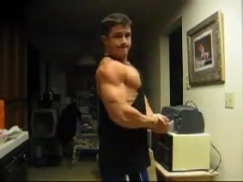 sexy jock show off his juicy muscles