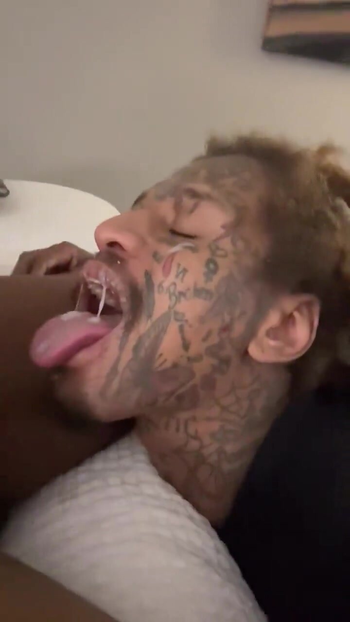 Tatted thug samples some cum