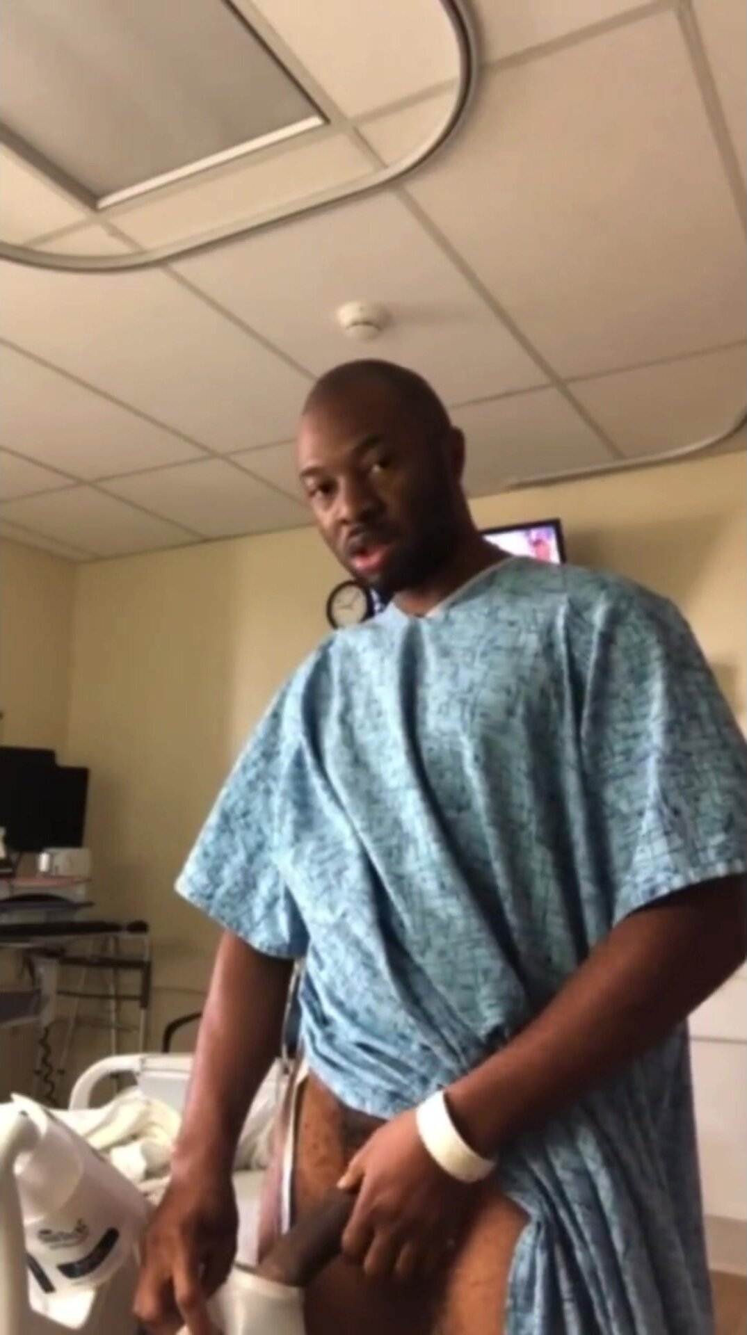 Black guy caught pissing by the doctor