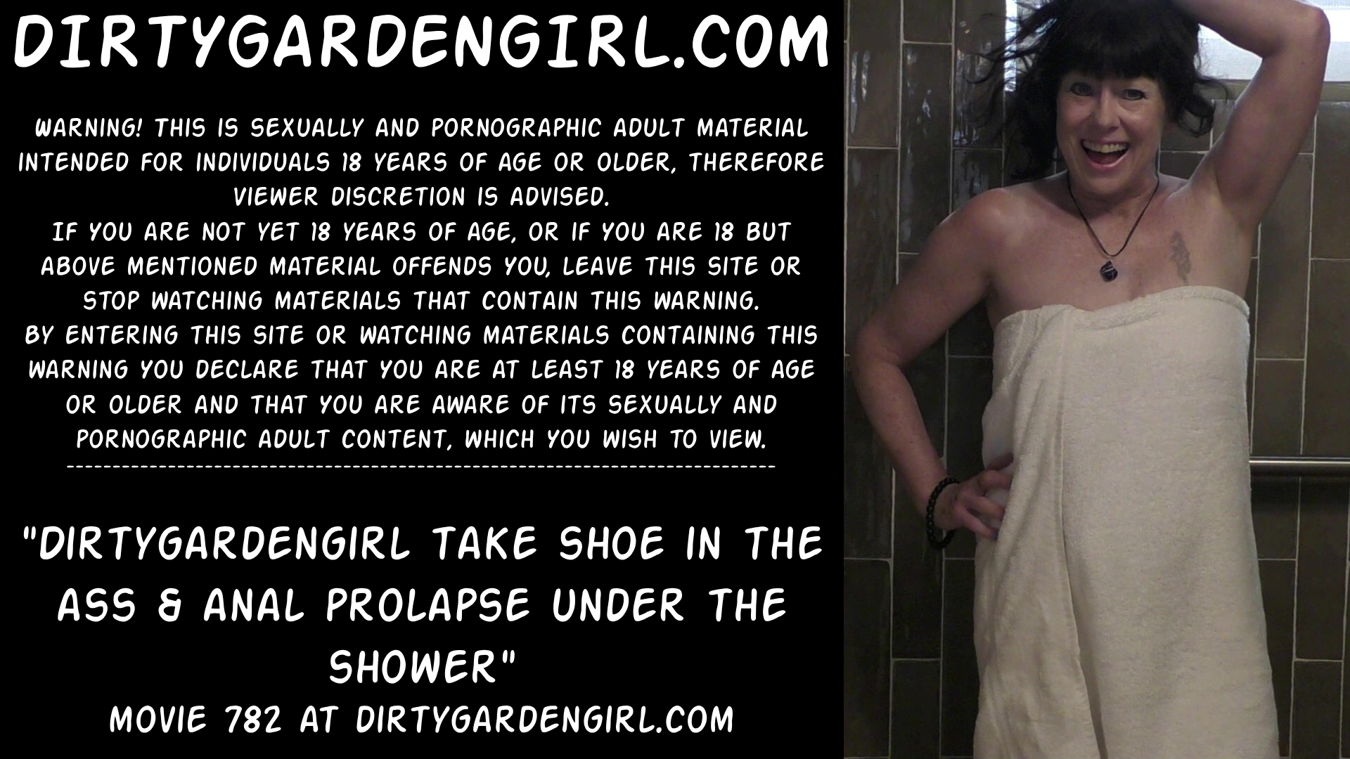 Dirtygardengirl anal shoe & prolapse under the shower