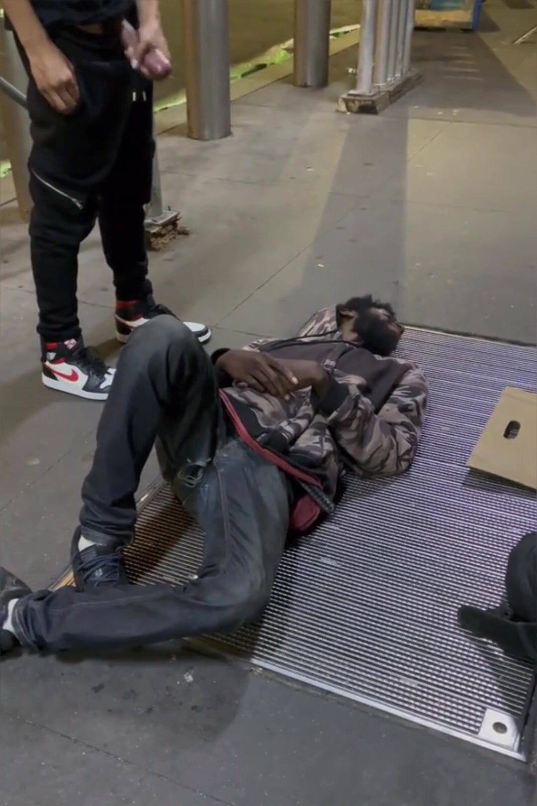 cumming on a random homeless man *CAUGHT*