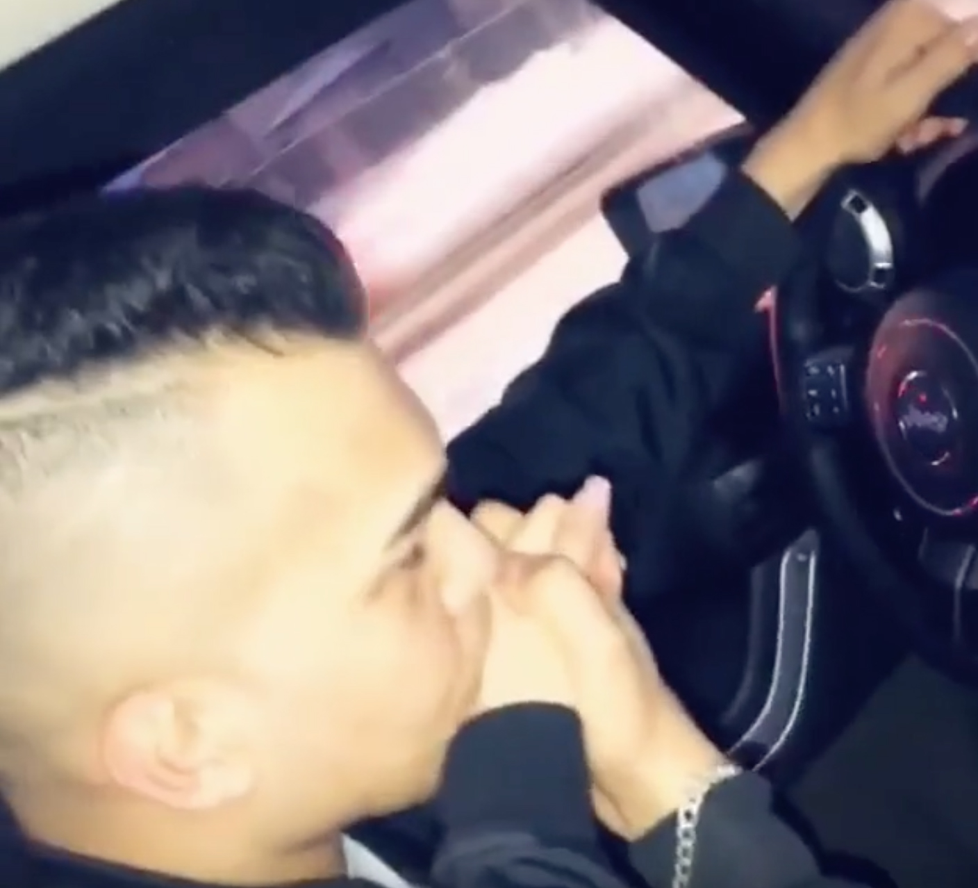 Scally guy kisses girlfriend