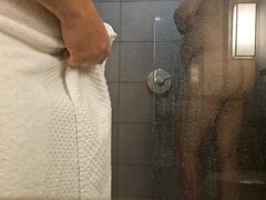 CAUGHT cute daddy in shower