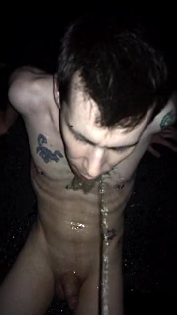 Piss Pig Twink Piss Drenched Dark Night at Outdoors Cruising Park