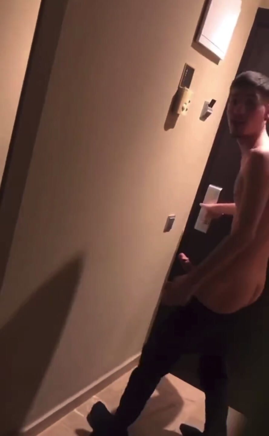 Bros open door to delivery guy naked