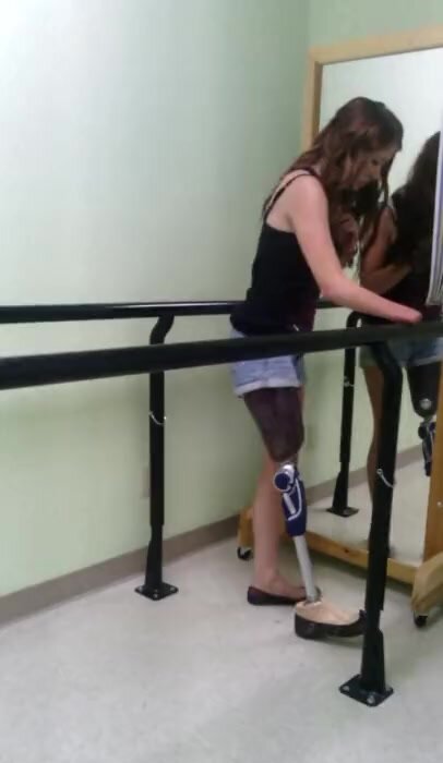 OOE amputee testing new prosthetic leg