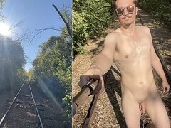 Caught naked walking in the woods