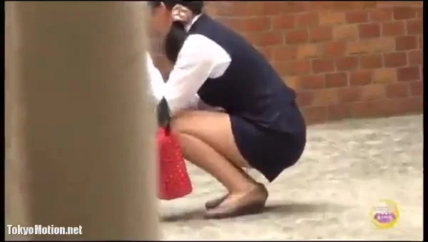 Japanese Girl Pees Herself On The Street ThisVidcom