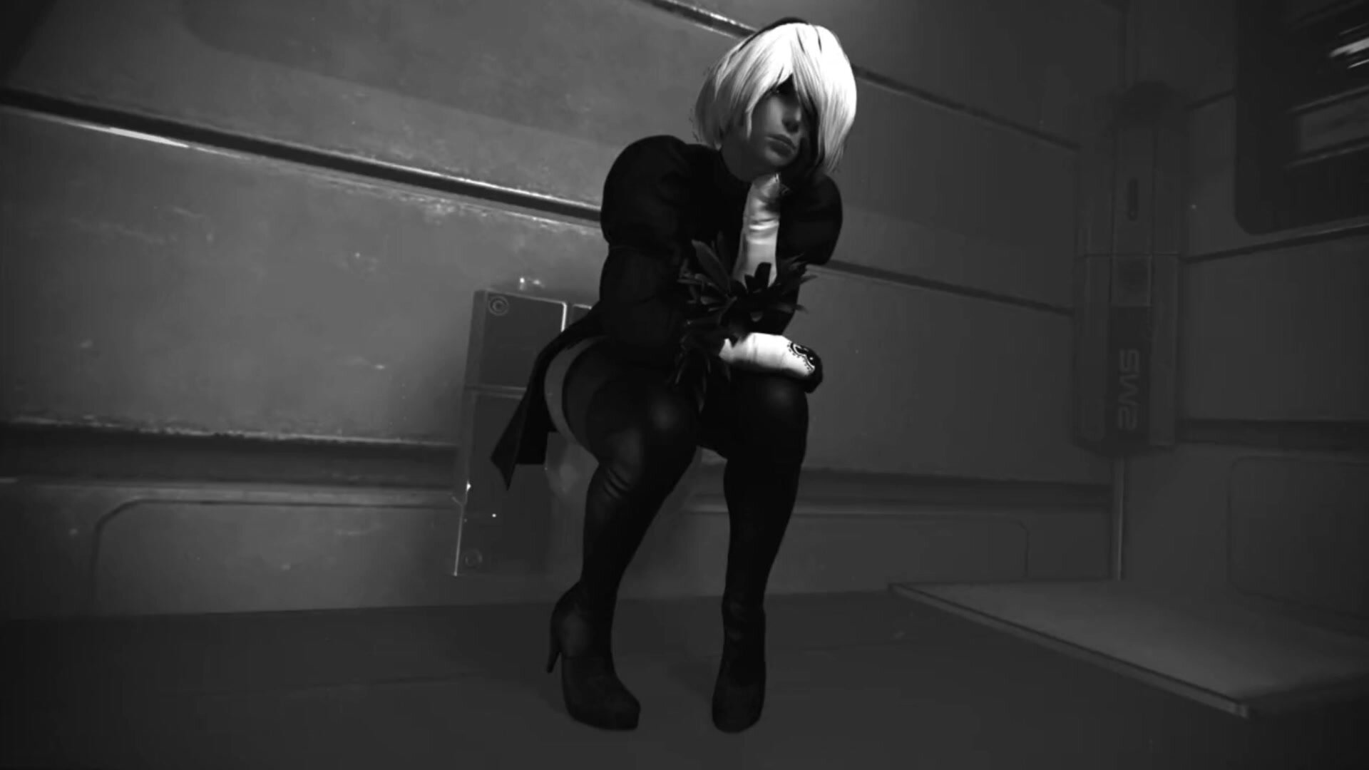 Black screen and a toilet girl(no scat)(2B)