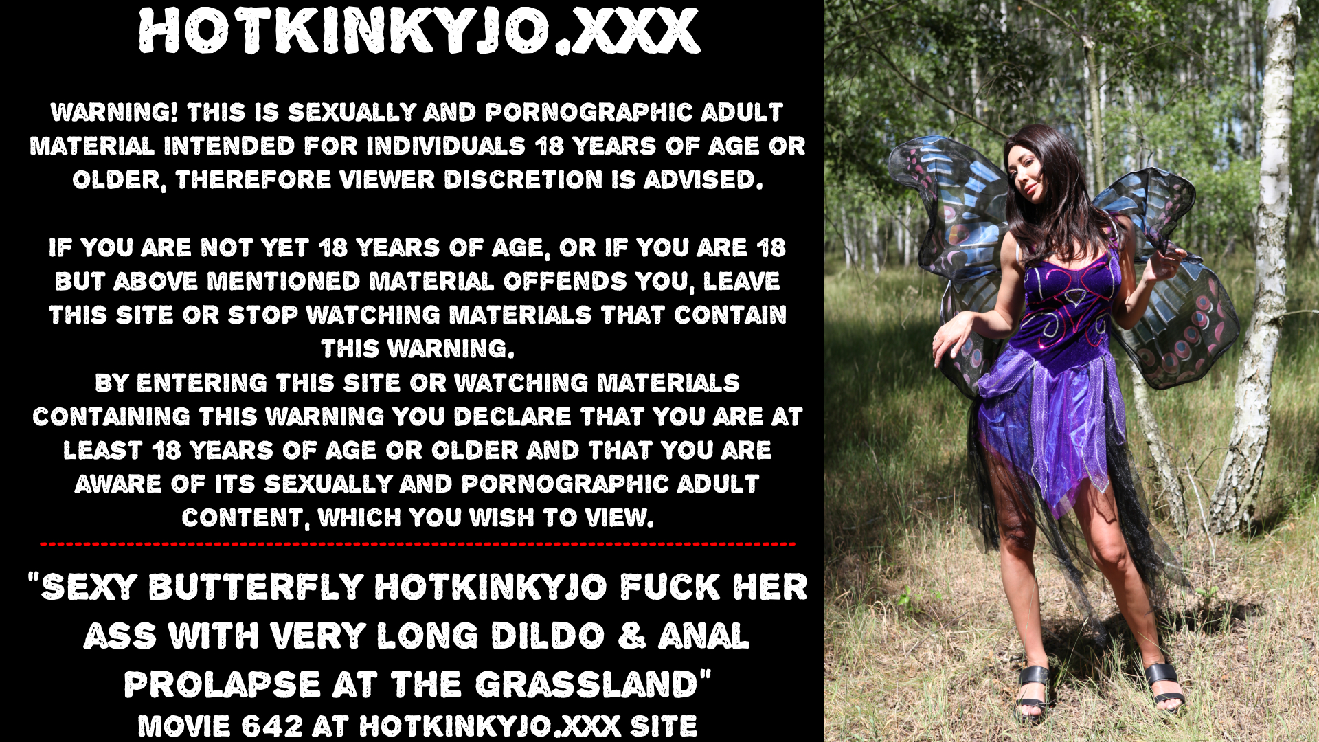 Hotkinkyjo very long dildo & anal prolapse at grassland