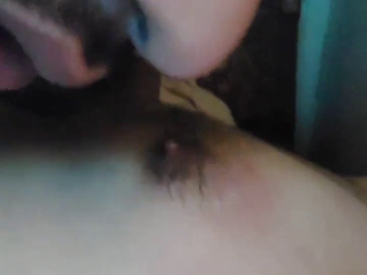 Eating, sucking and chewing his nipples