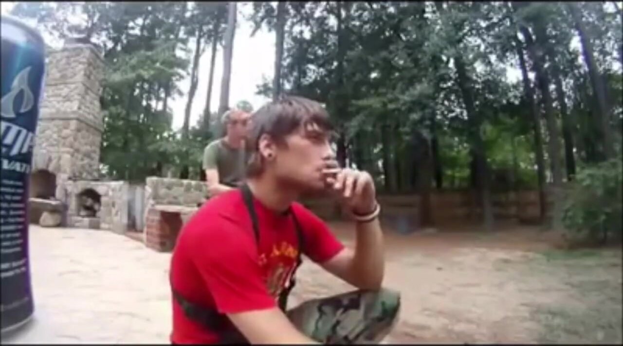 Teen boy smoke