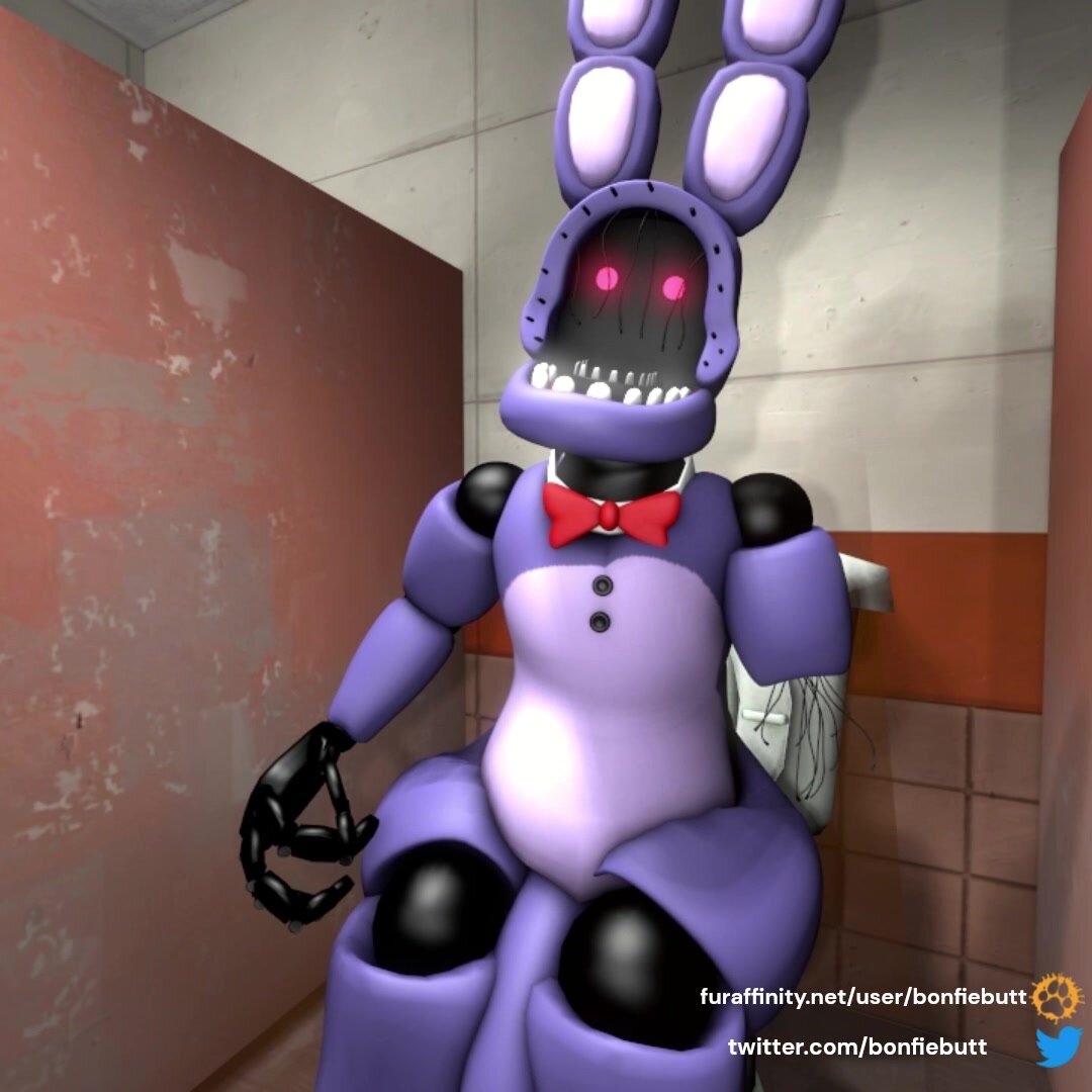 Withered Bonnie on a Toilet