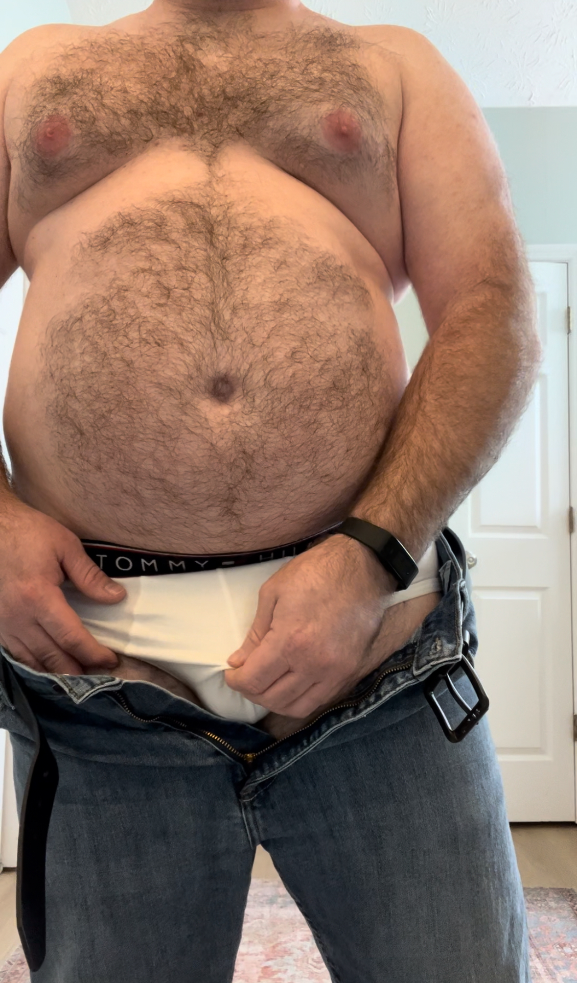 Hairy bear showing off