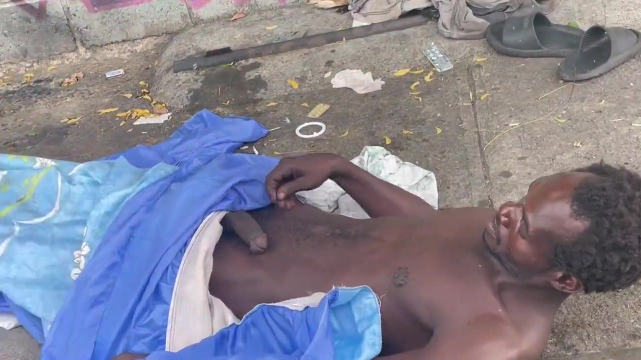 Homeless showing cock in public
