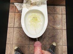 Tighty whities piss and trashing public  toilet