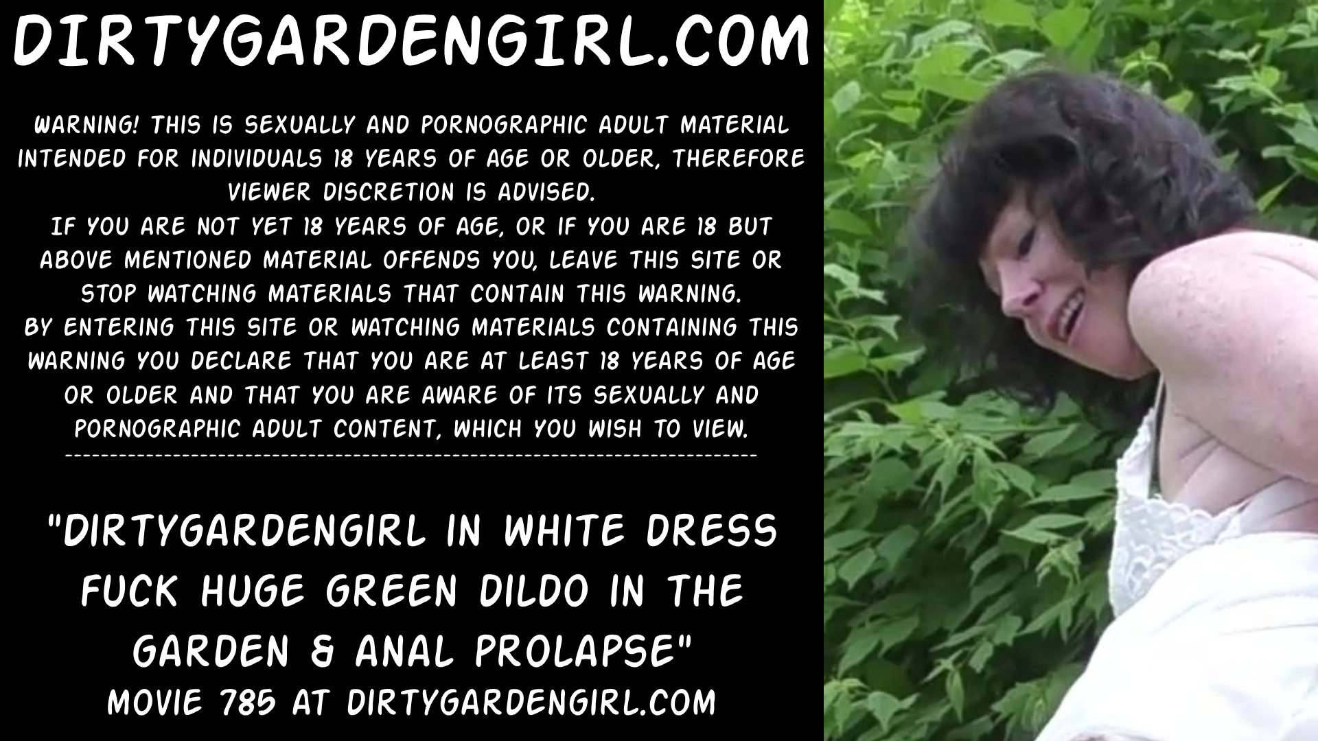 Dirtygardengirl in white dress fuck huge green dildo