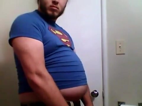 fat superman flexing