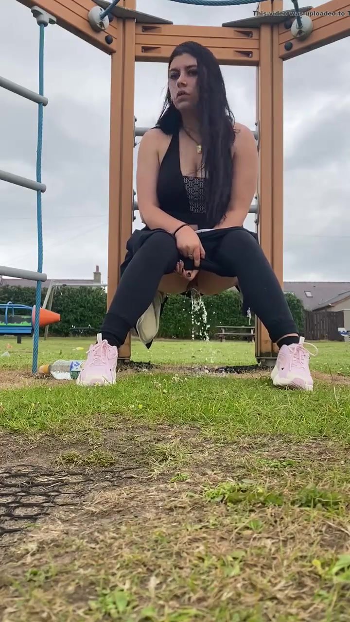 Girl pees at playground