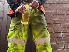 Drinking piss at work