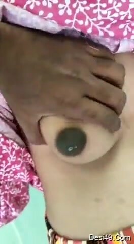 Desi bf squeezes cute Tamil gf lactating tits