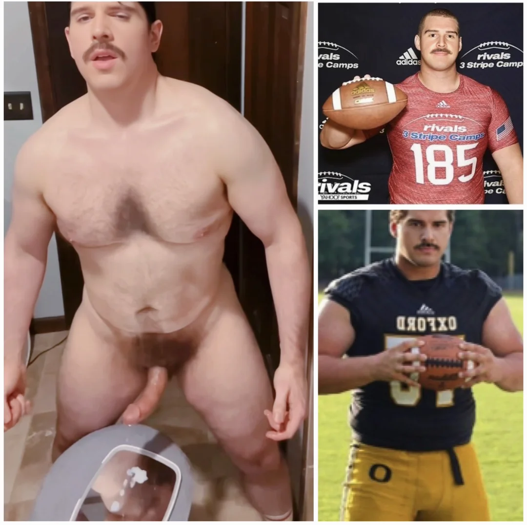 Beefy American football player jerks off - ThisVid.com