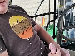Dad farmer jerking his sweaty cock