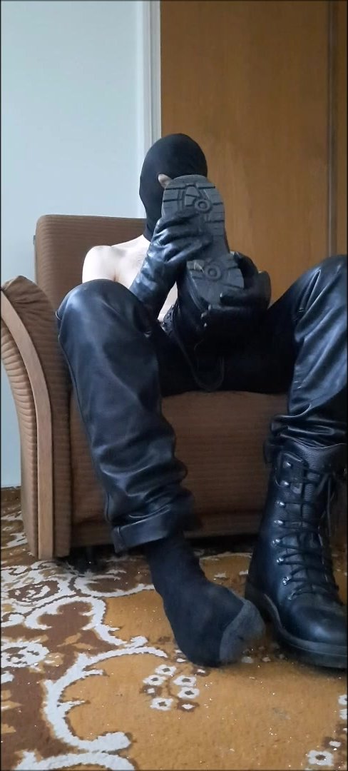 Gay in Leather Jeans and Gloves