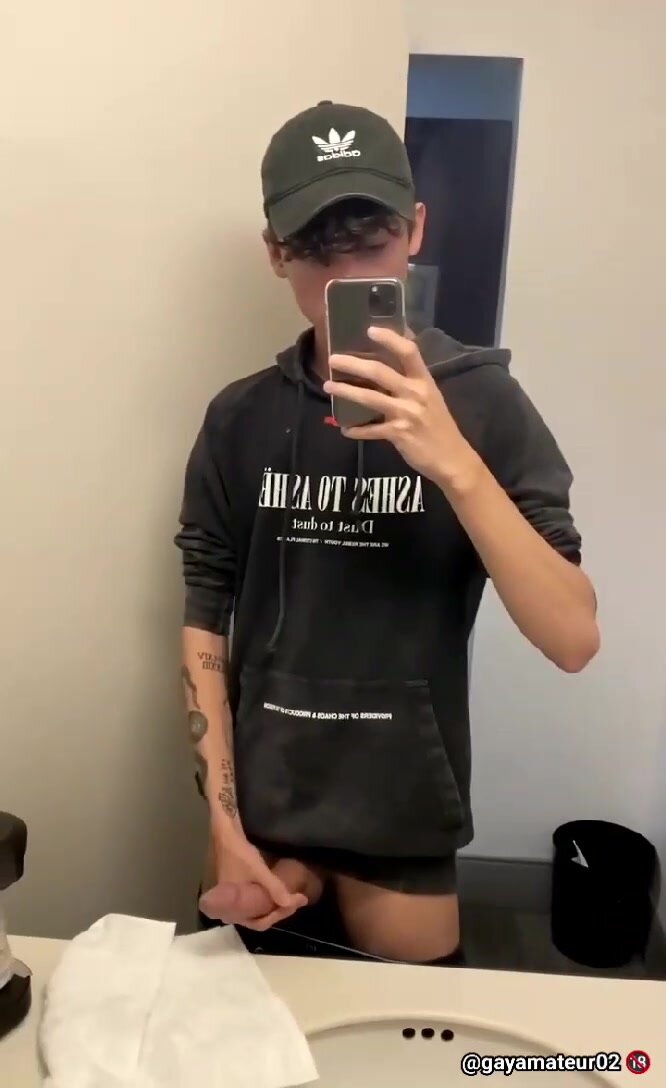 Young Man Masturbating and Enjoying