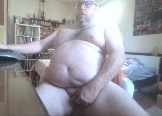 Chubby bear cums on cam - video 142