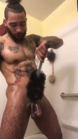 Sexy guy  in shower