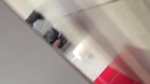 Horny Str8 French couple fucking in the mall restroom