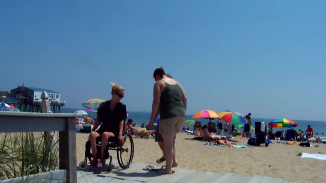 beach wheelchair girl