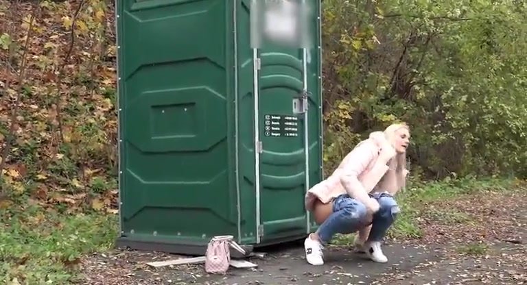 Beautiful Czech girl outdoor pee 136