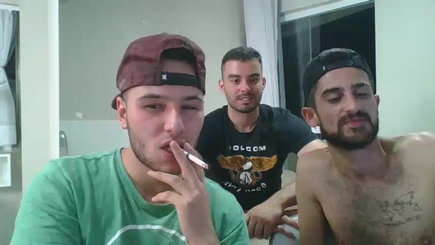 THREE HOT GUYS FUCKING ON CAM