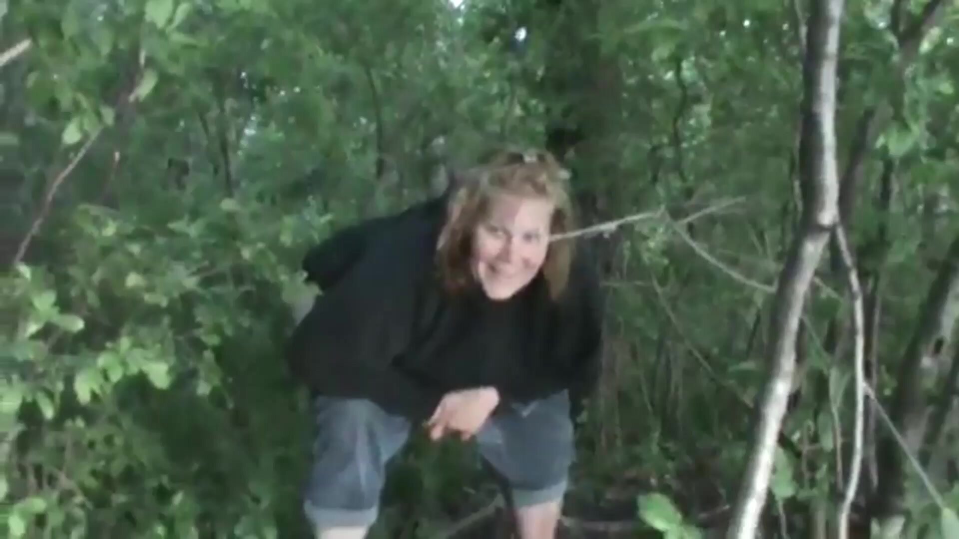 Mom pissing in the bushes