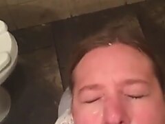 Blowjob in public restroom - video 3
