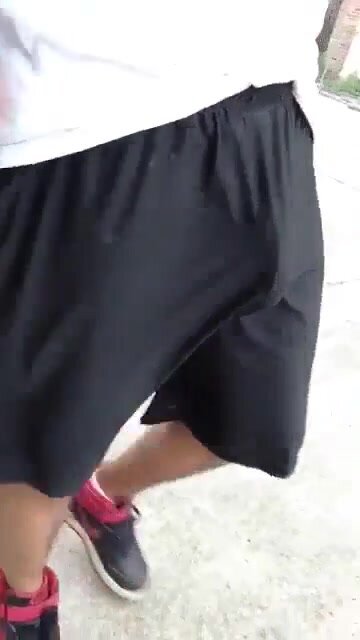 Big bulge while walking down the street