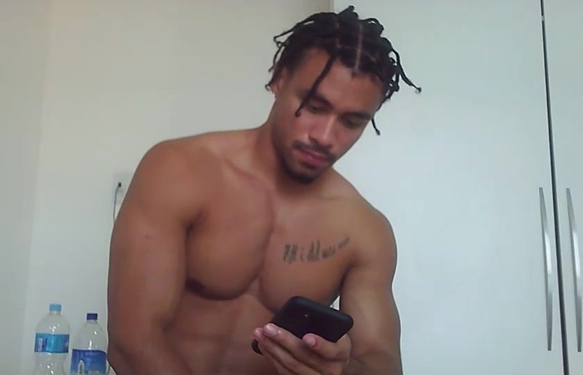 Gorgeous Biracial Hunk Flashes His Feet