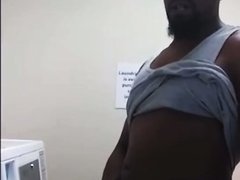 Sweaty Black Daddy Releases A *LOAD* In Laundry Room!